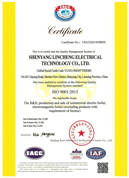 চীন shenyang lincheng Technology Co., Ltd সার্টিফিকেশন